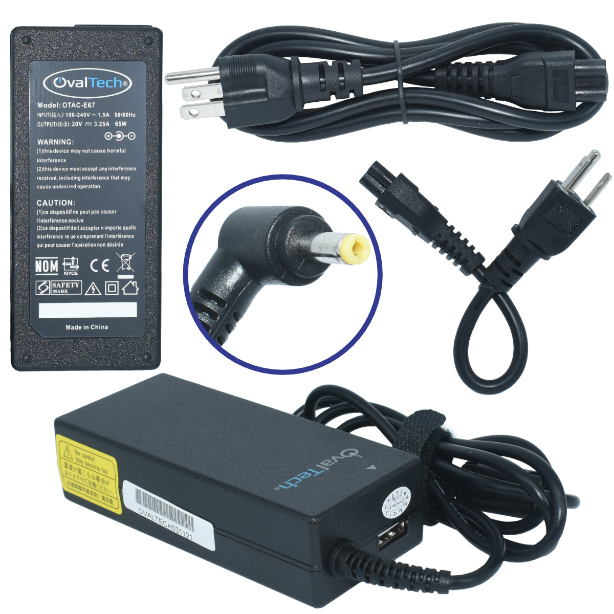 OTAC-E67 Cargador Ovaltech Lenovo 710 710s 510 510s 20v 3.25a 65w