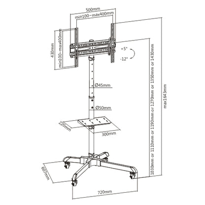 CARRITO STAND TV OVTV-CA3255 Soporte De Piso MÇ?Ǭvil Para TV De 32inch a 55inch (Resistencia 35kgs) Marca Ovaltech - Tecnología AltérCo