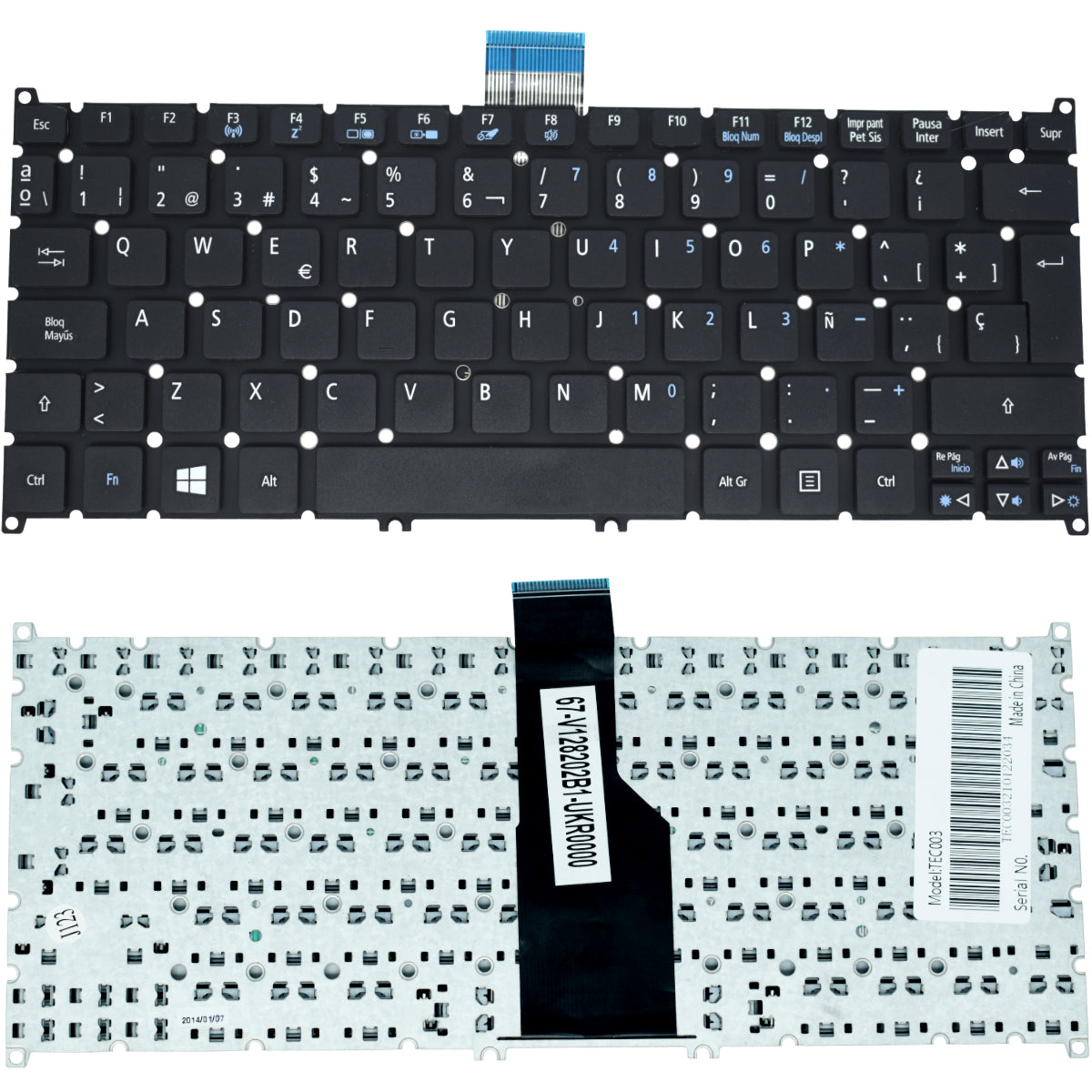 TEC003 Teclado color Negro (SP) para ACER Aspire S3, Aspire S5, Aspire One 756 - Tecnología AltérCo