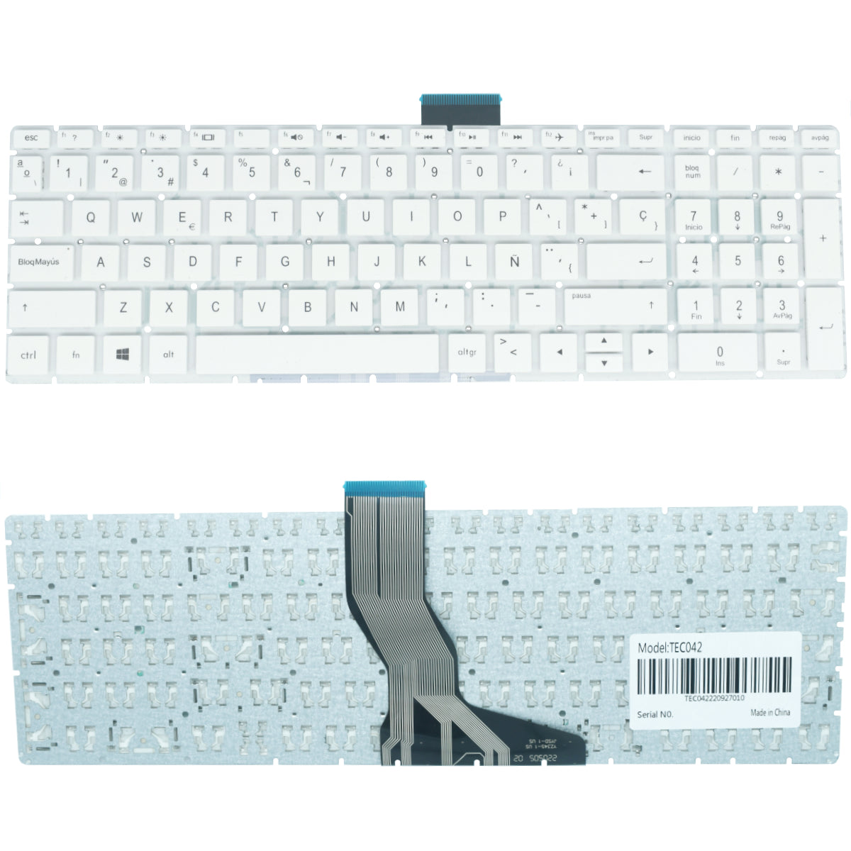 TEC042 Teclado color Blanco (SP) para Hp 15-BS 15-BSxxx 15-bw 15-bs021la 15-bw022la 15-bw023la (Sin Marco) - Tecnología AltérCo
