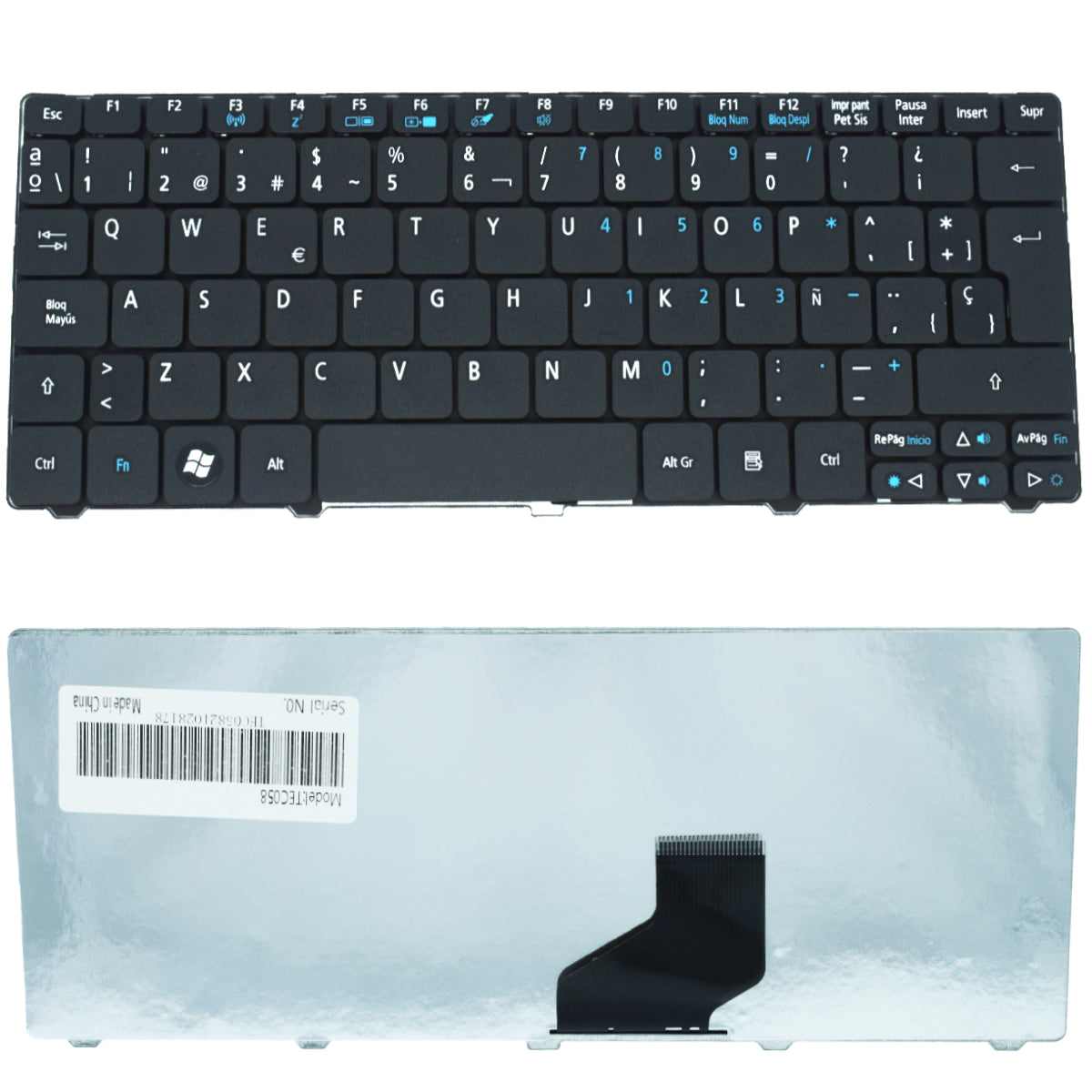 TEC058 Teclado color Negro (SP) para ACER ONE 532H, Aspire One D255,  D255E, 521 - Tecnología AltérCo