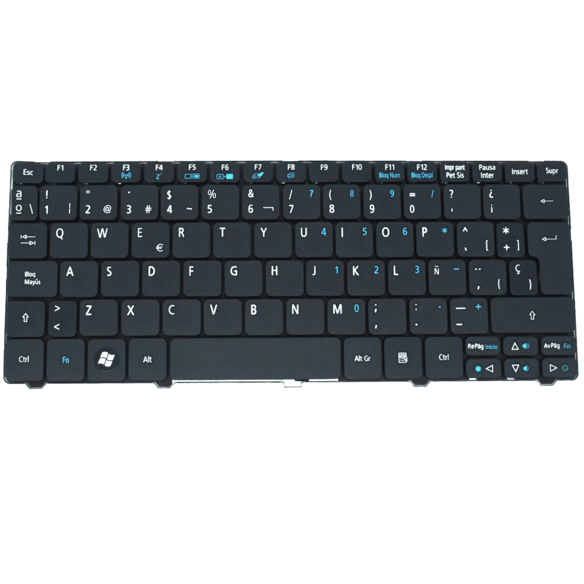 TEC058 Teclado color Negro (SP) para ACER ONE 532H, Aspire One D255,  D255E, 521 - Tecnología AltérCo