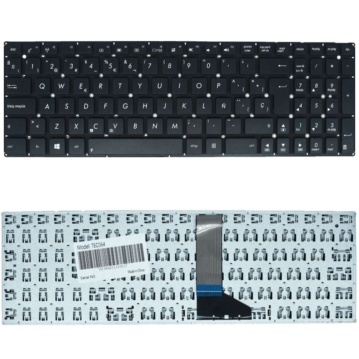 TEC064 Teclado color Negro (SP) para Asus X550 K56 K56c K56ca X550c X550d X550e X552e (numerico) - Tecnología AltérCo