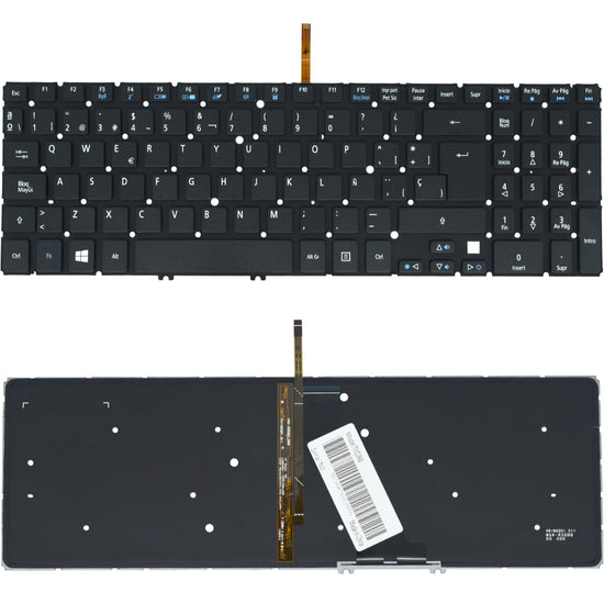 TEC068 Teclado color Negro (SP) para ACER V5-571 P  V5-531 M5-581G M5-581T Backlight (Sin Marco)