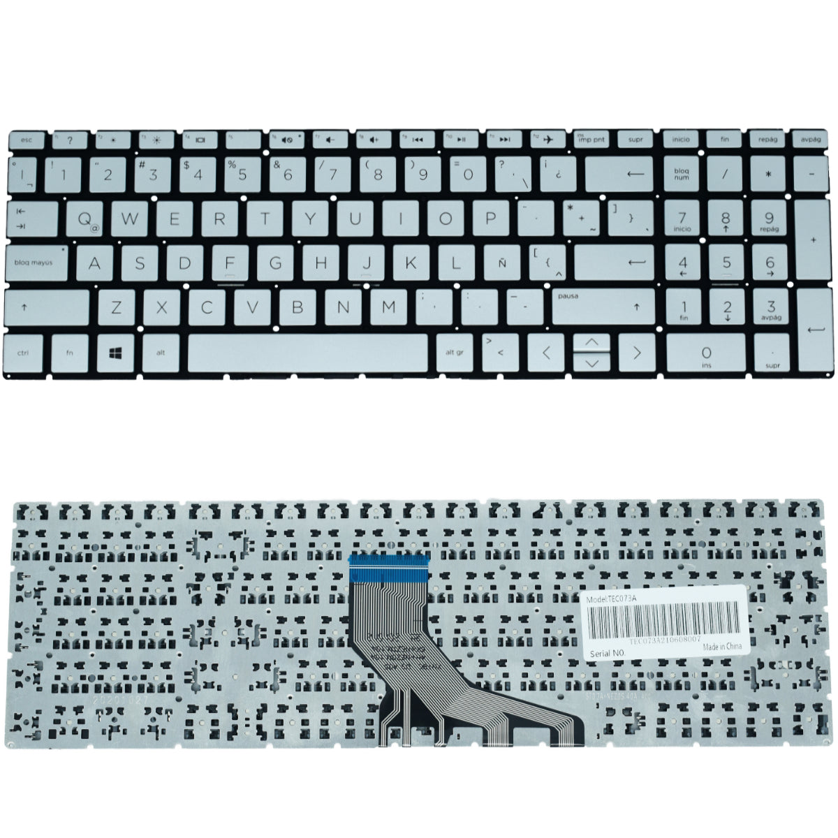 TEC073A Teclado color Plata (SP) para Hp 15-da 15-db 15-cs 15-db 15-cx 15-dr 250 G7 (ORIG) - Tecnología AltérCo