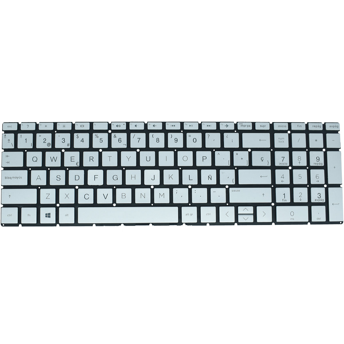 TEC073 Teclado color Plata (SP) para Hp 15-da 15-db 15-cs 15-db 15-cx 15-dr 250 G7 - Tecnología AltérCo