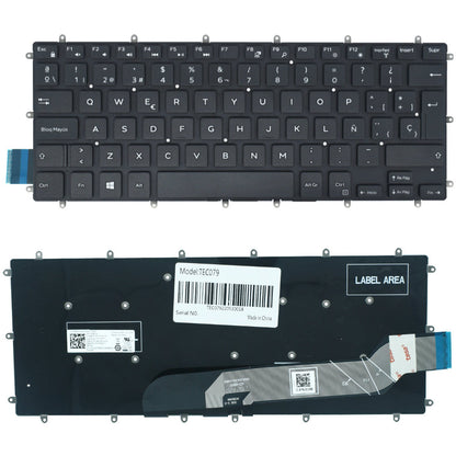 TEC079 Teclado color Negro (SP) para Dell Inspiron 14 7460 15 7460 7560 15 7570 7573 174tn Vista frontal y trasera
