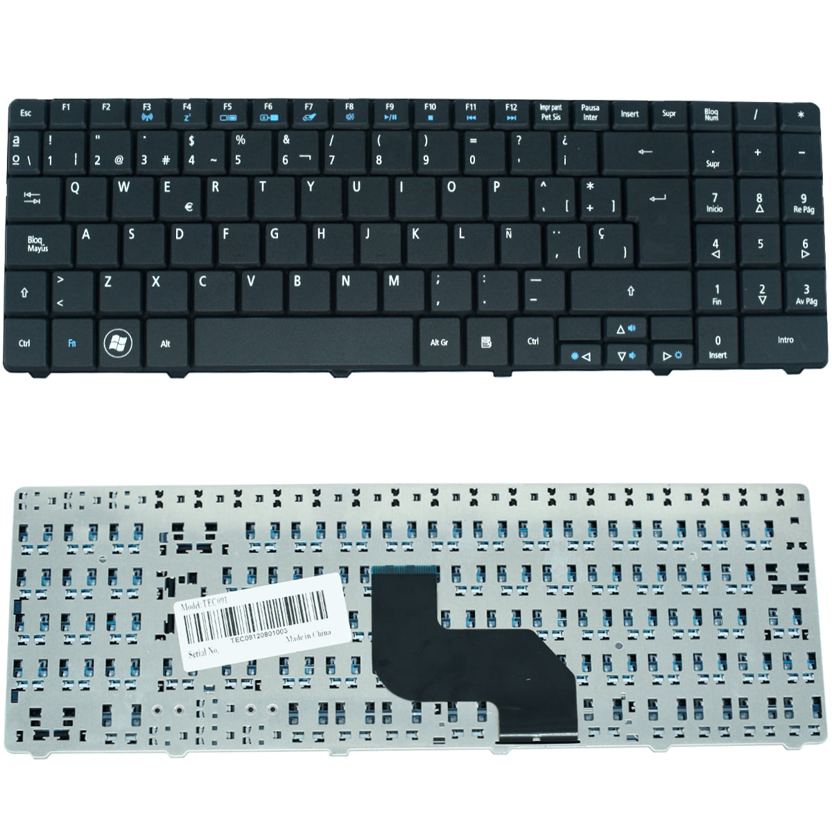 TEC091 Teclado color Negro (SP) para ACER Aspire 5532, Aspire 5517, Aspire 5516 - Tecnología AltérCo