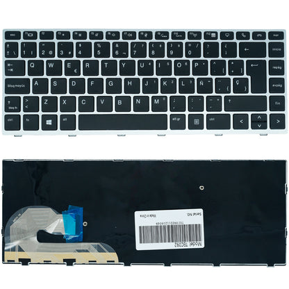 TEC092 Teclado color Negro (SP) para HP EliteBook 840 G5 846 G5 745 G5 (Marco Plata) - Tecnología AltérCo