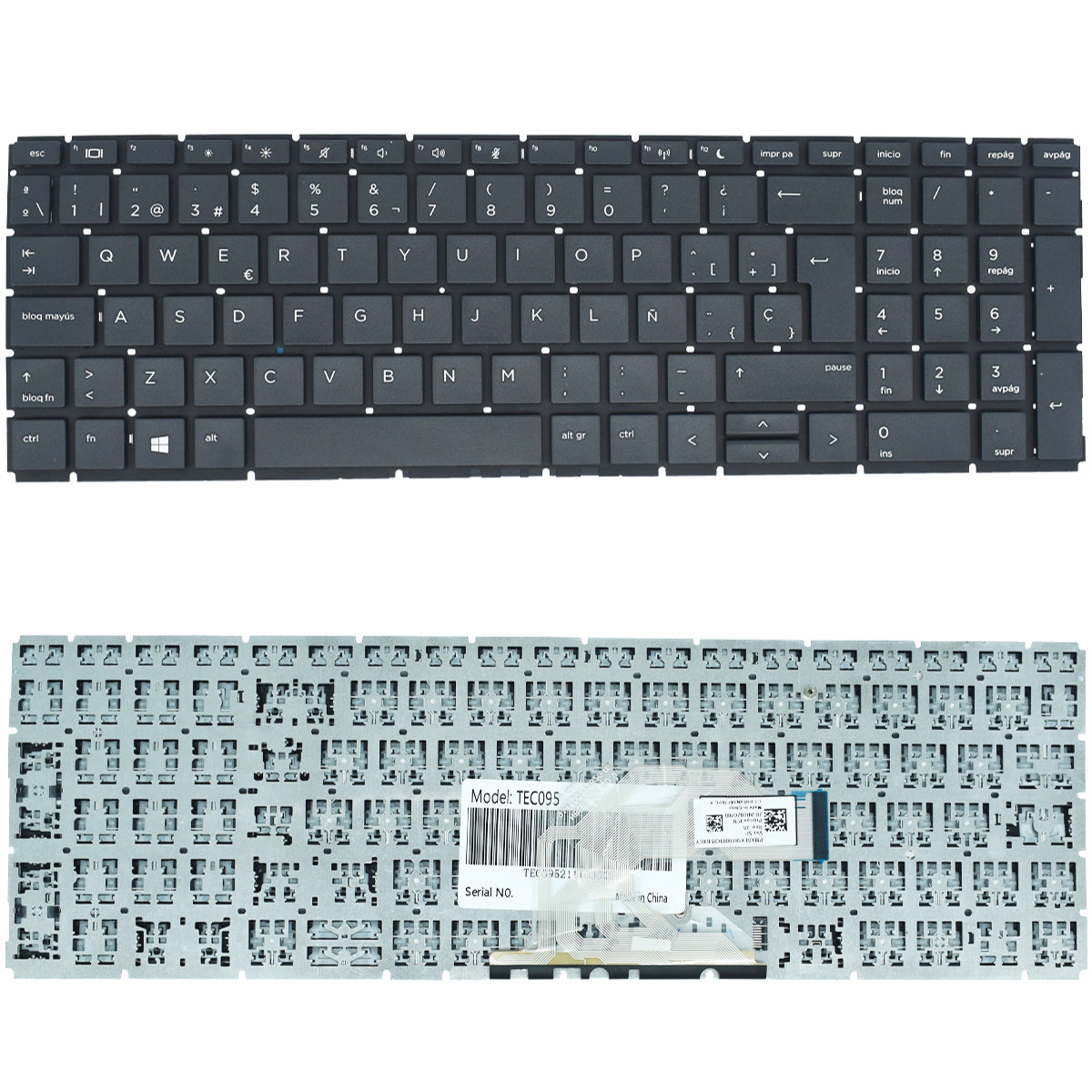 TEC095 Teclado color Negro (SP) para HP Probook 450 G6 455 G6 450R G6 455R G6 (Sin marco) - Tecnología AltérCo