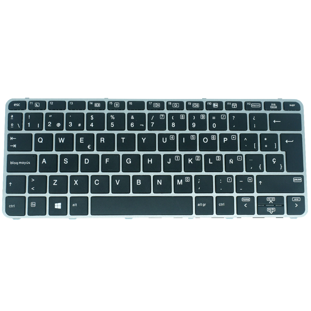 TEC096 Teclado color Negro (SP) para HP EliteBook 725 G3 G4 820 G3 G4 Marco Plata - Tecnología AltérCo