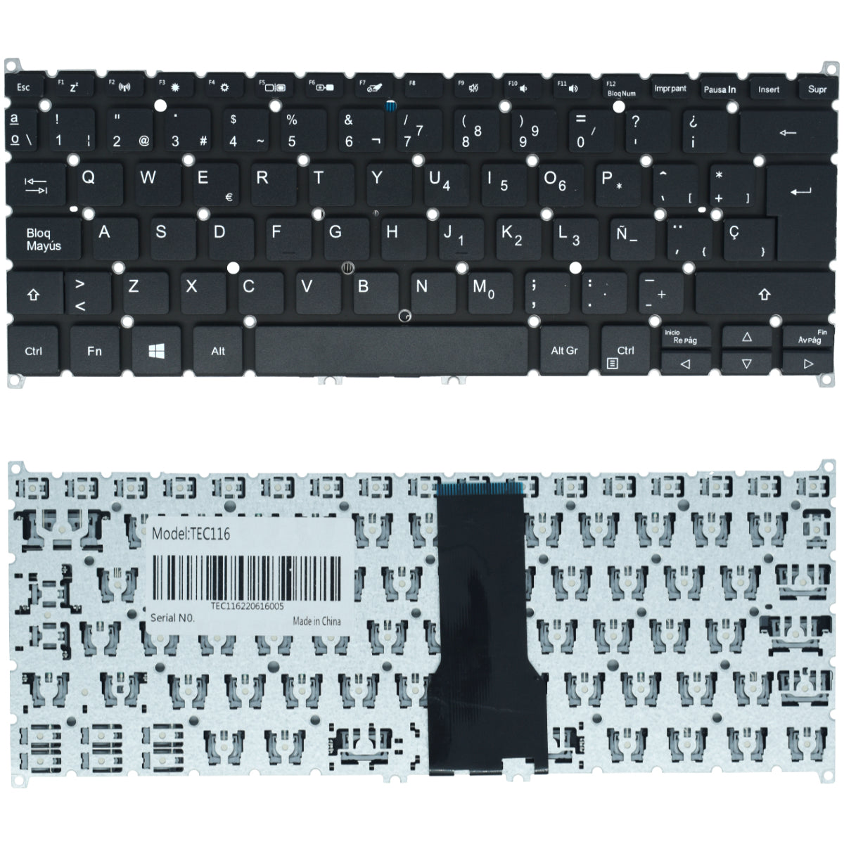 TEC116 Teclado color Negro (SP) para Acer Swift 3 SF314-54 SF314-54G SF314-41 SF314-41G (Tecla SUPR)