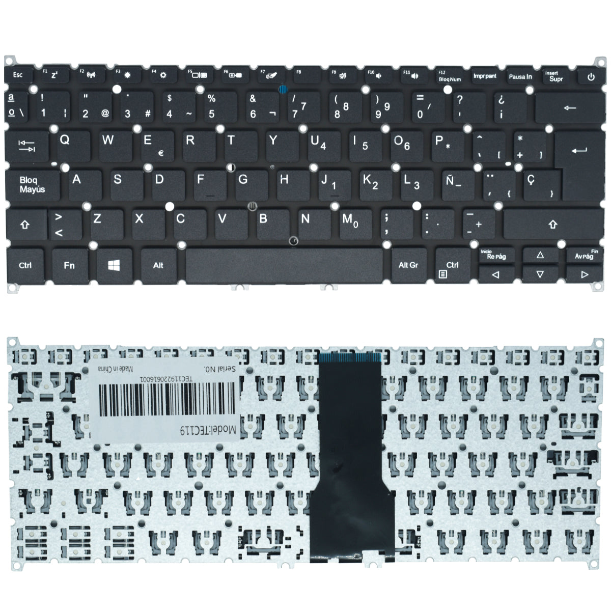 TEC119 Teclado color Negro (SP) para Acer Swift 3 SF314-54 SF314-54G SF314-41 SF314-41G (Tecla Encendido) - Tecnología AltérCo