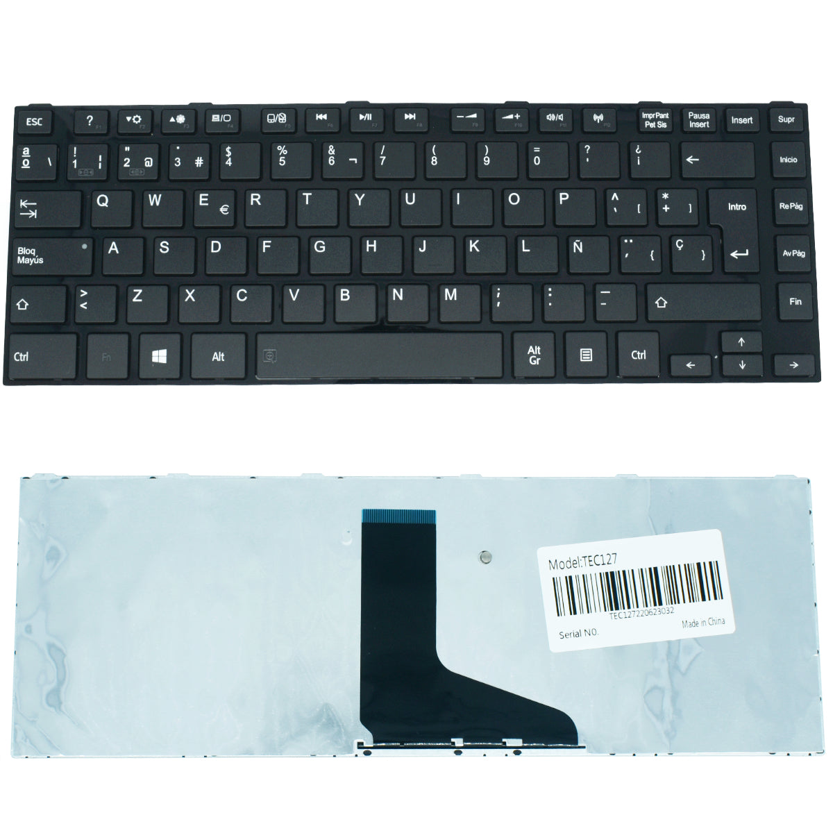 TEC127 Teclado color Negro (SP) para TOSHIBA Satellite A600, Satellite M800, Satellite U400 - Tecnología AltérCo