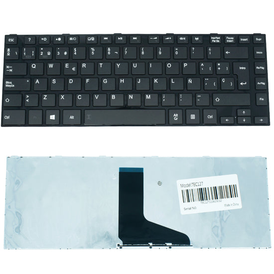 TEC127 Teclado color Negro (SP) para TOSHIBA Satellite A600, Satellite M800, Satellite U400