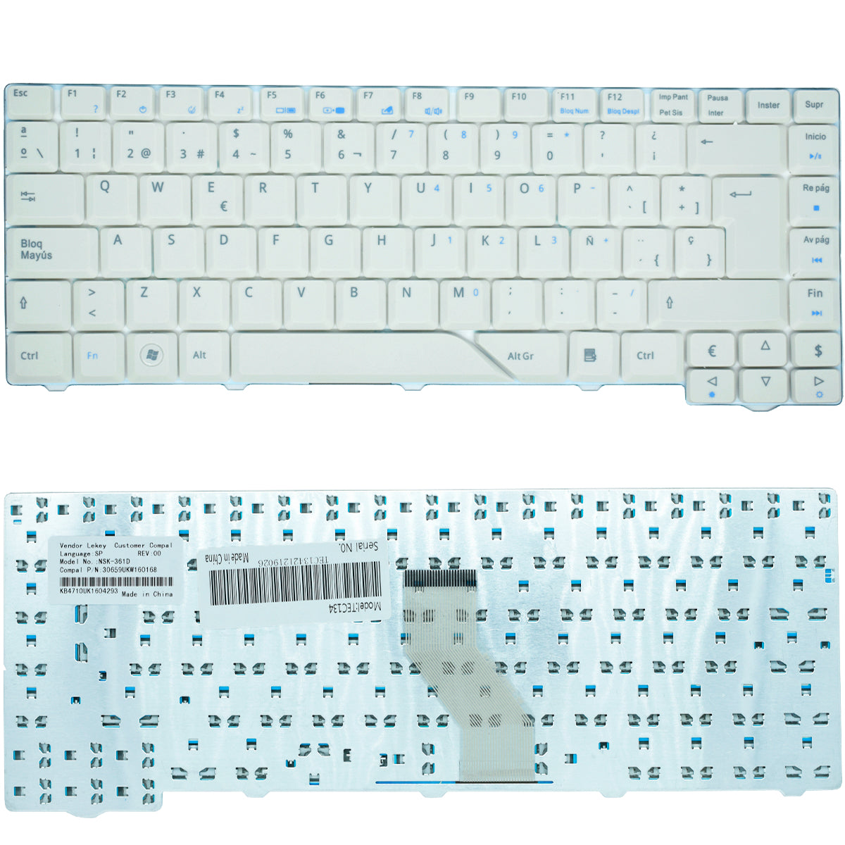 TEC134 Teclado color Gris (SP) para ACER Aspire 4320, Aspire 4520, Aspire 4310 - Tecnología AltérCo
