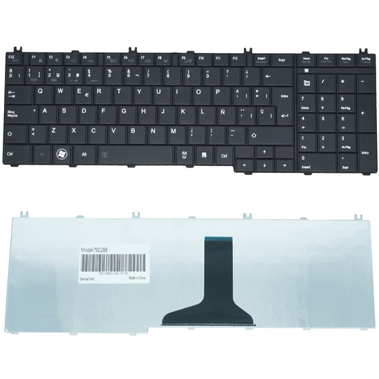 TEC288 Teclado color Negro (SP) para TOSHIBA Satellite C655, Satellite C655D, Satellite C650