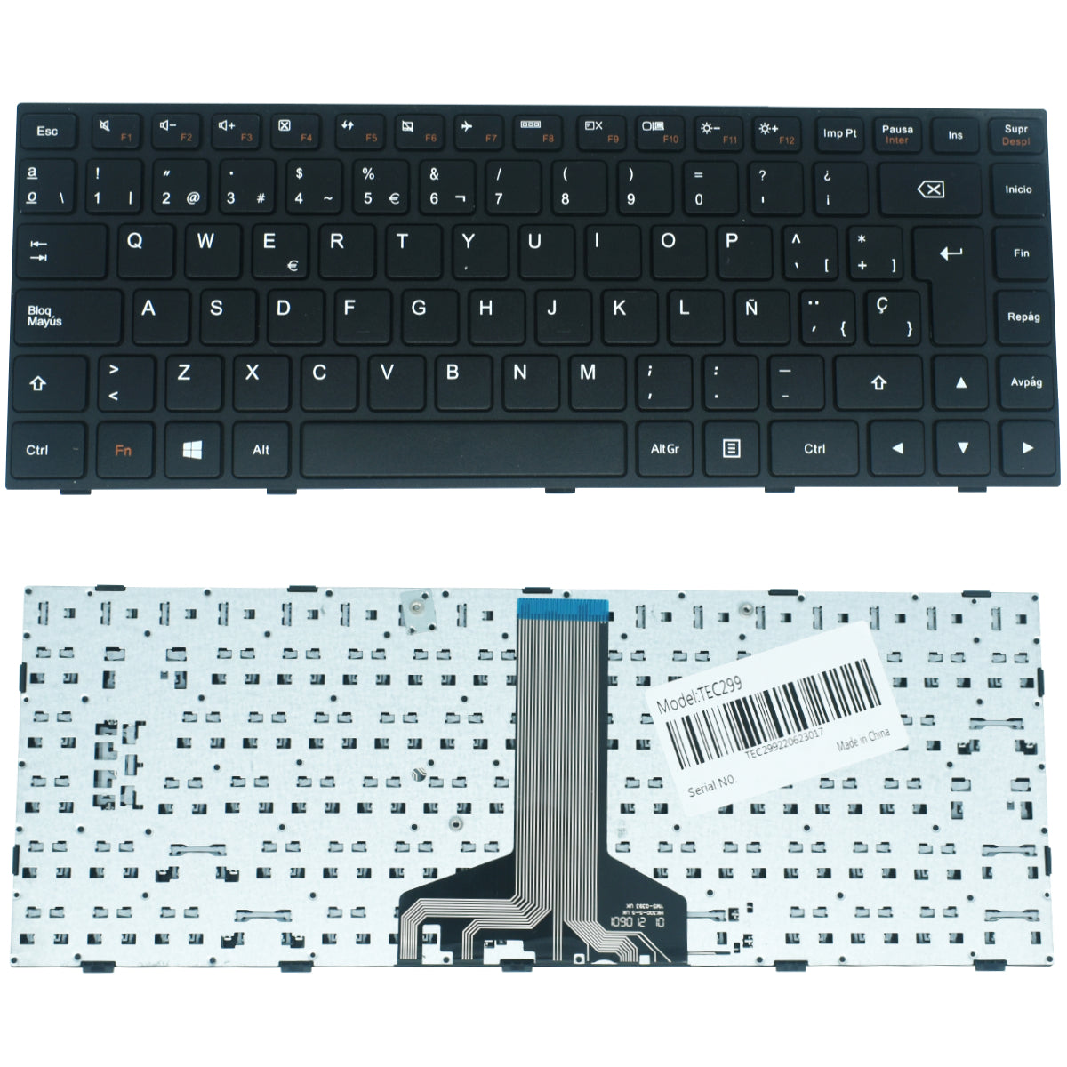 TEC299 Teclado color Negro (SP) para Lenovo Lenovo IdeaPad 100-14ibd 100-14IBD 100 14IBD - Tecnología AltérCo