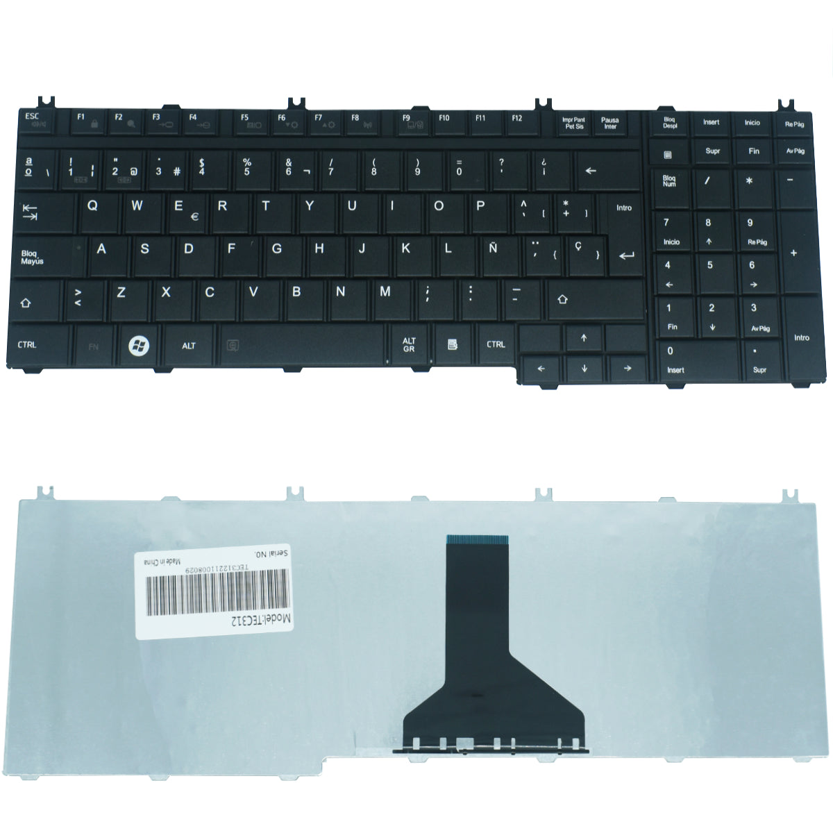 TEC312 Teclado color Negro (SP) para TOSHIBA Satellite L500, Satellite L355, Satellite L350 - Tecnología AltérCo