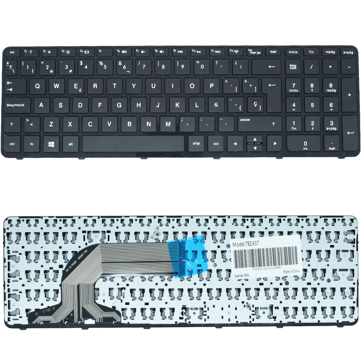 TEC437 Teclado color Negro (SP) para HP Pavilion 15-E , 15-N , 15-G , 15-H , 15-R - Tecnología AltérCo