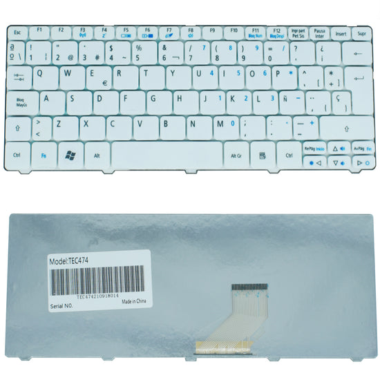 TEC474 Teclado color Blanco (SP) para ACER ONE 532H D255