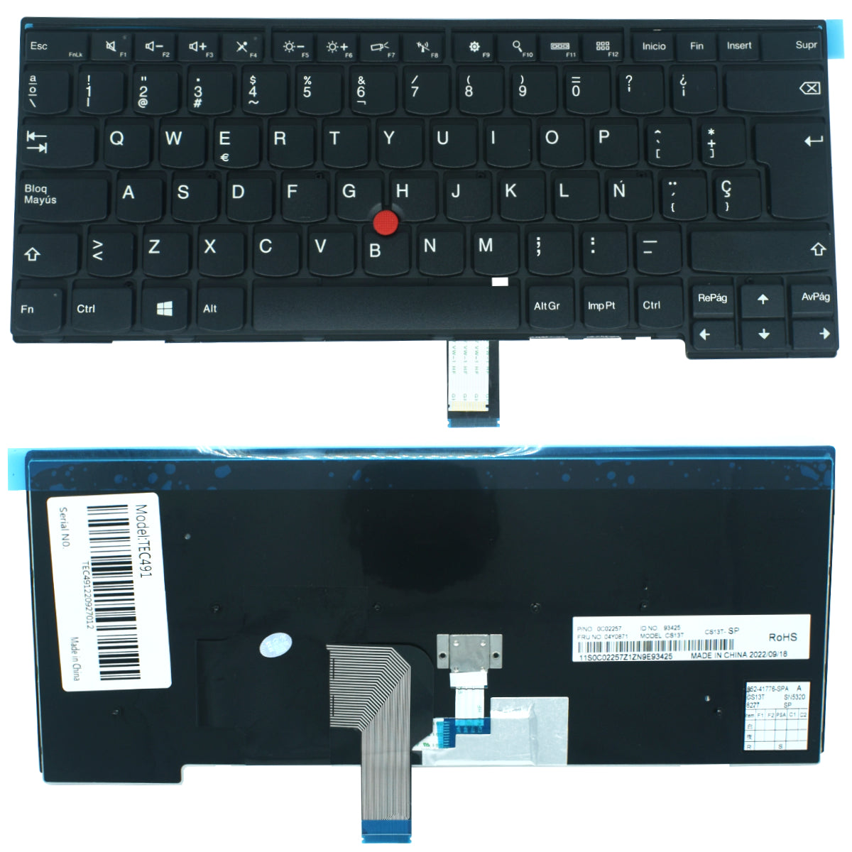 TEC491 Teclado color Negro (SP) para Lenovo E431 T440 L440 E440 T450 - Tecnología AltérCo