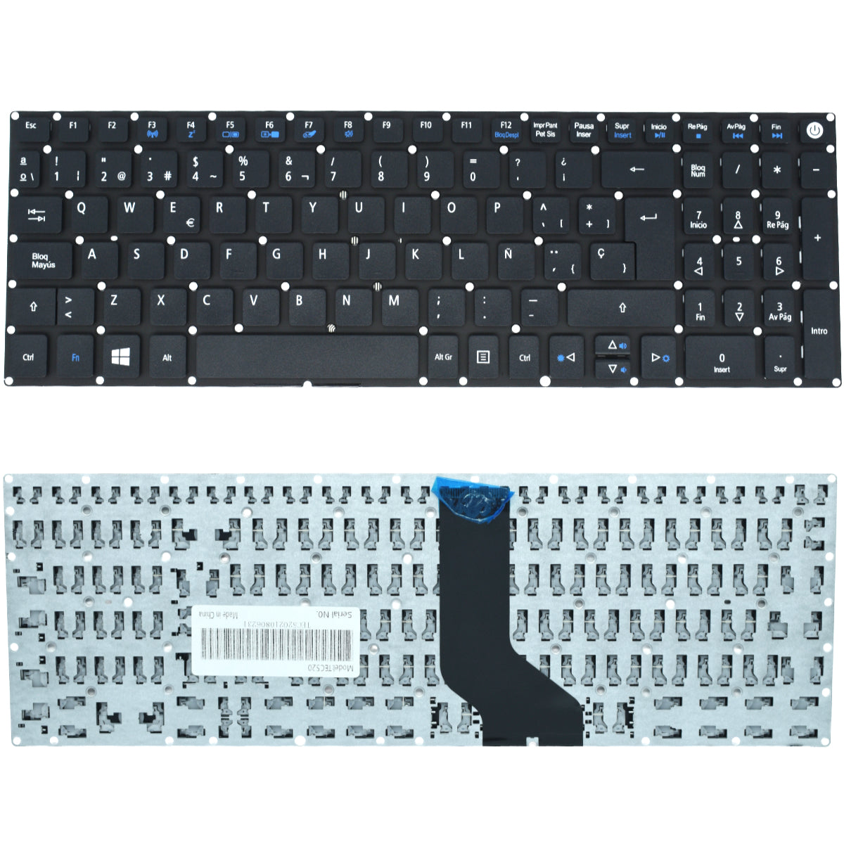 TEC520 Teclado color Negro (SP) para Acer E5-722, V3-574G, E5-573, E5-573G, E5-532G Series - Tecnología AltérCo