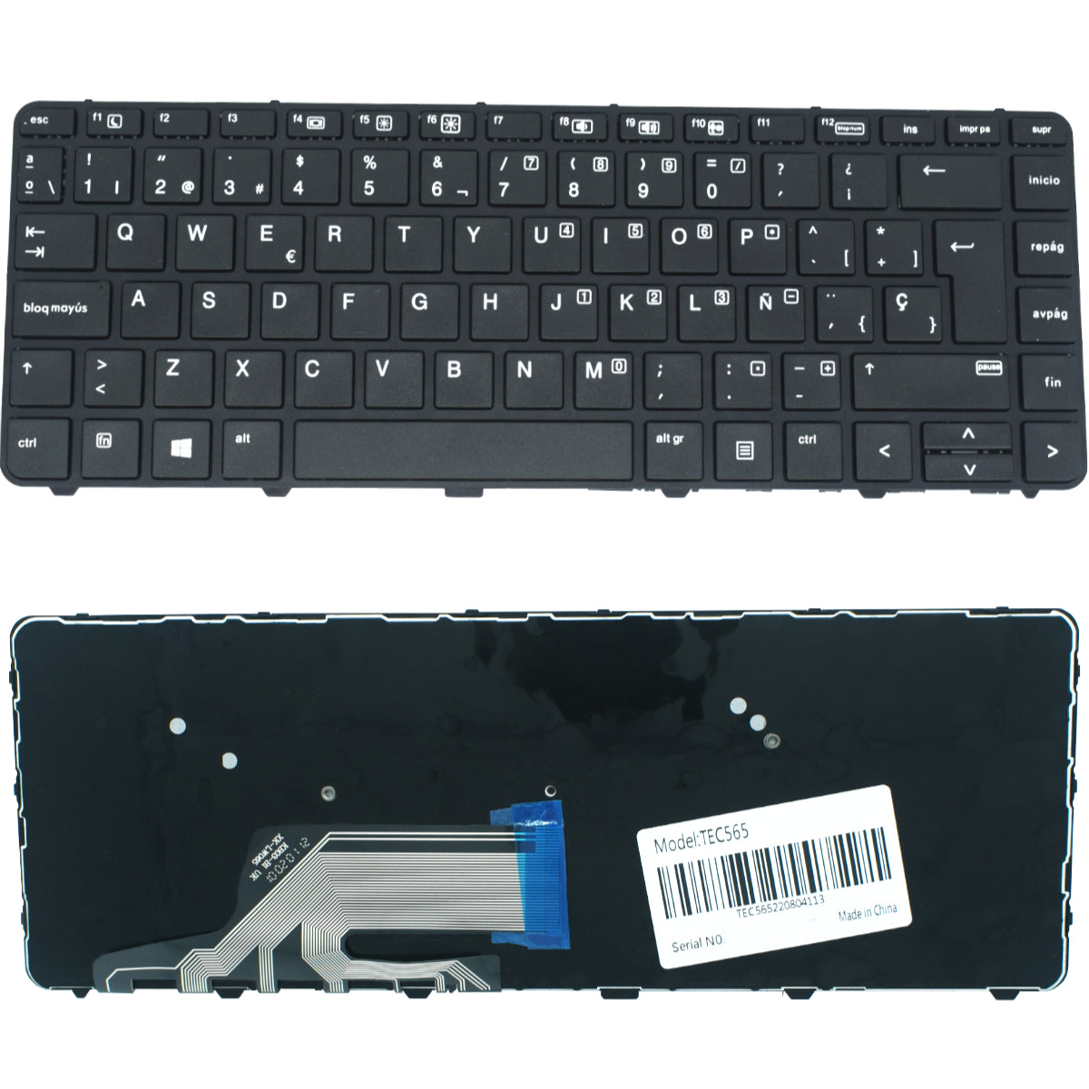 TEC565 Teclado color Negro (SP) para HP Probook 430 G3 , 430 G4 , 440 G3 , 440 G4 , 445 G3 , 640 G2 , 645 G2 - Tecnología AltérCo
