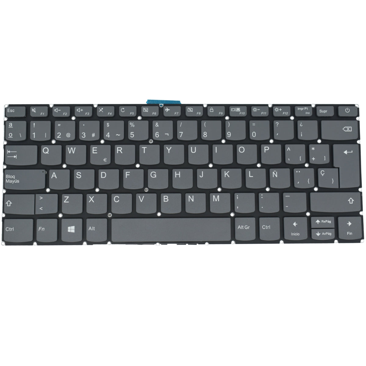 TEC568 Teclado color GRIS (SP) Tecla Encendido / SUPR para Lenovo IdeaPad 320-14AST 320-14IAP 320-14ISK 320S-14IKB 320-14isk 320s-14ikb 320s-14ikbr - Tecnología AltérCo